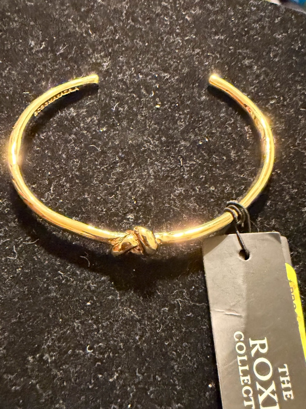 Simple and Classy BCBGMaxAzria The Roxie Gold Knot Open Bangle Bracelet